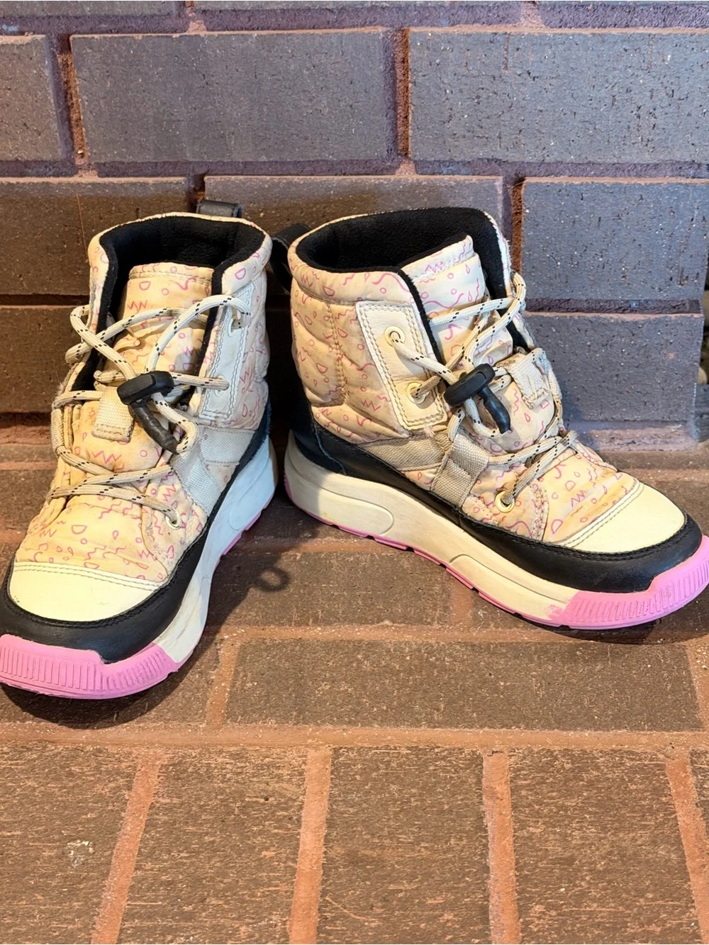 Sorel Whitney III Mid WP Kids Snow Boots Size 3 Pink Waterproof